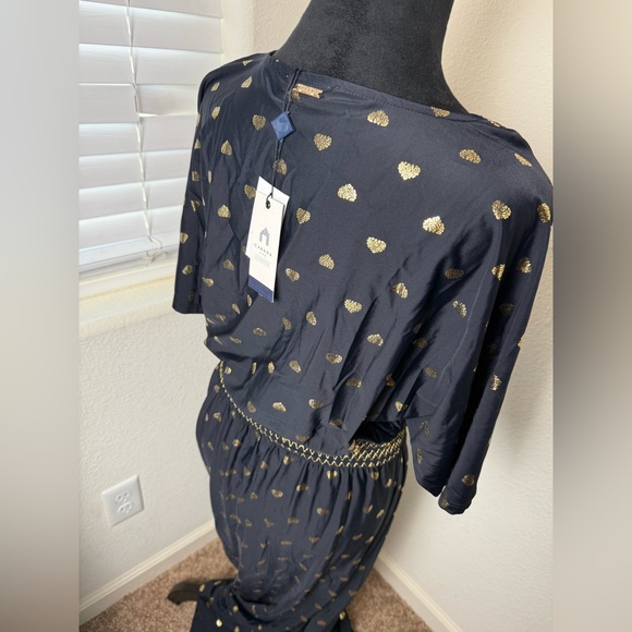 Cabana Life  UPF 50+black metallic gold embroidered maxi dress‎ Size M - Picture 5 of 7